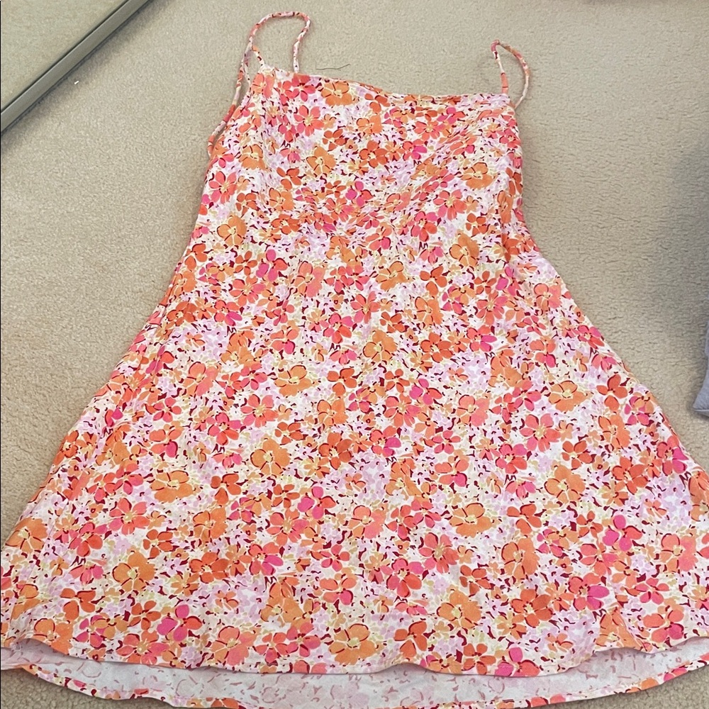 Rhythm Floral Pink and Orange Dress